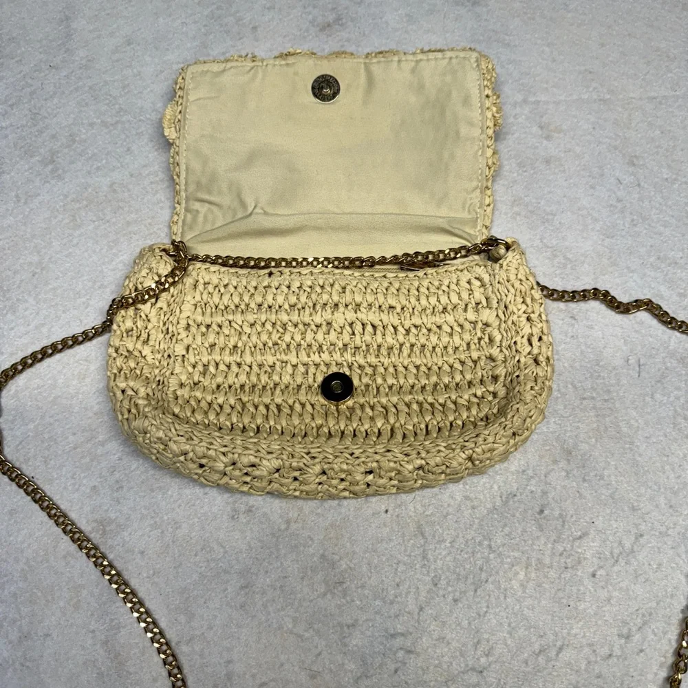 Loft Cream Straw Cross Body Bag‎